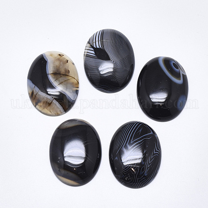 Natural Banded Agate/Striped Agate Cabochons UK-G-T122-22E-1