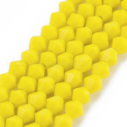 Opaque Solid Color Glass Beads Strands UK-GLAA-Q080-4mm-B10-1