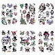 Skull Cool Body Art Removable Temporary Tattoos Paper Stickers UK-AJEW-K003-213-K-1