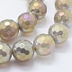Electroplated Natural Agate Beads Strands UK-G-G749-01C-8mm-3