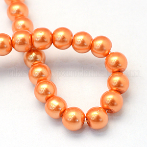 Baking Painted Pearlized Glass Pearl Round Bead Strands UK-HY-Q003-6mm-36