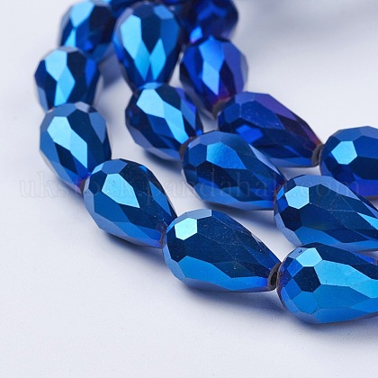Electroplate Glass Beads Strands UK-EGLA-D017-15x10mm-1-K-1