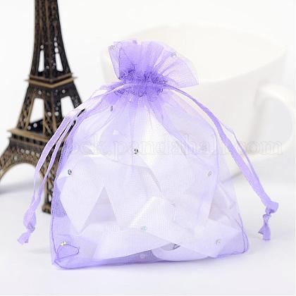 Rectangle Organza Bags with Glitter Sequins UK-OP-UK0004-10x12-05-1