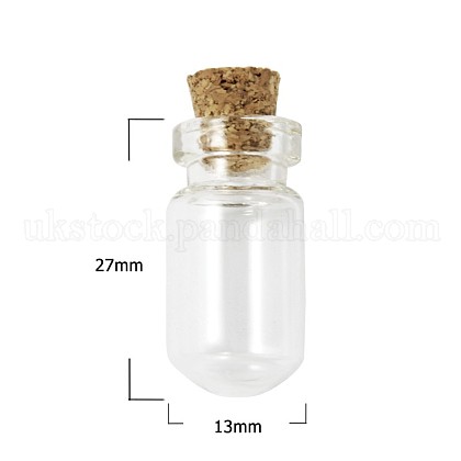 10PCS Mini Clear Glass Vials Bead Storage Containers for Wishing Bottle Making UK-CON-Q017-K-1