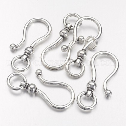 Tibetan Style Alloy S Hook Clasps UK-LF5091Y-K-1