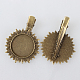 Antique Bronze Sun Shaped Iron Alligator Hair Clip Findings&nbsp;UK-X-PALLOY-N0086-72AB-NF-2