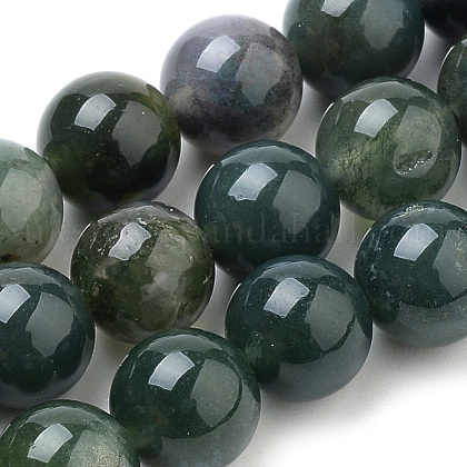 Natural Moss Agate Beads Strands UK-G-S259-18-8mm-1