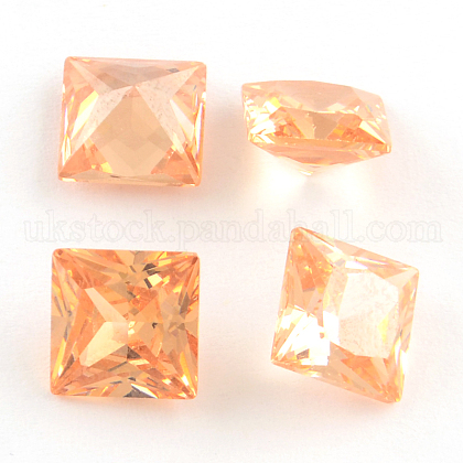 Cubic Zirconia Pointed Back Cabochons UK-ZIRC-R008-6x6-06-K-1