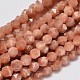 Faceted Polygon Natural Sunstone Beads Strands UK-G-UK0008-02F-8mm-1
