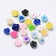 Handmade Polymer Clay 3D Flower with Leaf Beads UK-CLAY-Q202-10mm-M-K-1