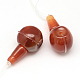 Natural Red Agate Gemstone 3-Hole Guru Beads for Buddhist Jewelry Making UK-G-R290-13B-1