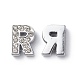 Alloy Initial Slide Charms with Grade A Rhinestones&nbsp;UK-ALRI-R032-R-FF-1