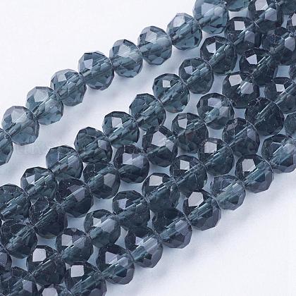 Imitate Austrian Crystal Faceted Glass Rondelle Spacer Beads UK-X-GR6MMY-56-1