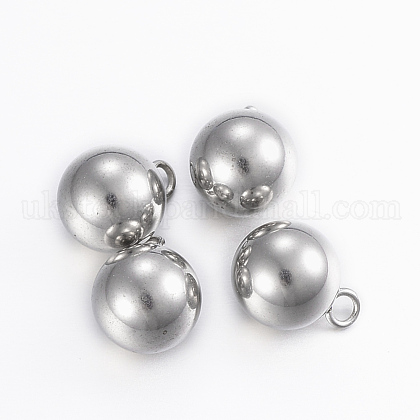 304 Stainless Steel Sphere Charms UK-X-STAS-H394-12P-1