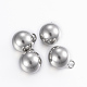 304 Stainless Steel Sphere Charms UK-X-STAS-H394-12P-1