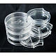 Clear Round Plastic Bead Containers with Lid UK-C061Y-K-2