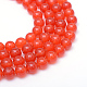 Round Dyed Natural Grade A White Jade Bead Strands UK-G-R345-8mm-01-1