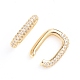 Brass Micro Pave Cubic Zirconia Cuff Earrings UK-EJEW-G274-07G-02-1