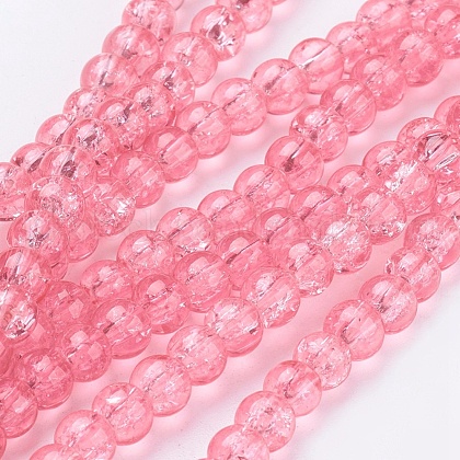 Spray Painted Crackle Glass Beads Strands UK-CCG-Q001-4mm-03-1