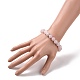 Natural Rose Quartz Bead Stretch Bracelets UK-BJEW-K212-C-045-4