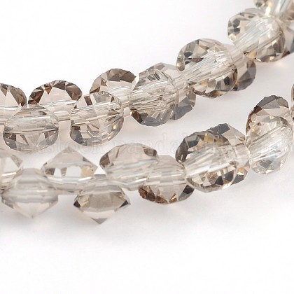 Pearl Luster Plated Faceted Diamond Glass Bead Strands UK-EGLA-J084-PL01-K-1