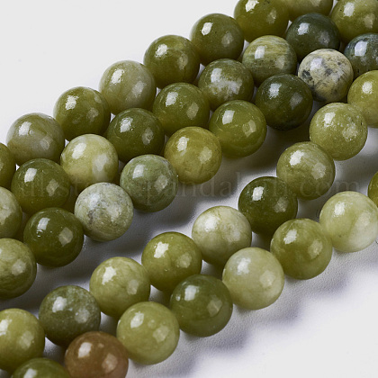Natural Chinese Jade Beads Strands UK-G-G735-38-8mm-1