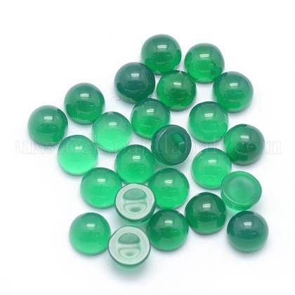 Natural Green Onyx Agate Cabochons UK-G-P393-R05-4mm-1