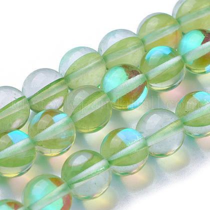 Synthetic Moonstone Beads Strands UK-G-F143-6mm-12-1
