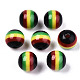Ghana Jamaica Reggae Stripe Resin Beads UK-RESI-N026-001A-01-2
