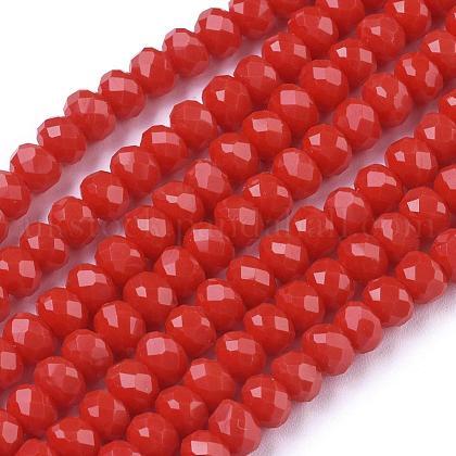 Faceted Rondelle Glass Beads Strands UK-X-GLAA-I033-6mm-12-1