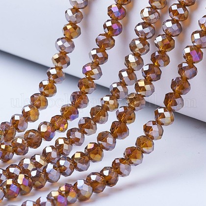 Electroplate Glass Beads Strands UK-EGLA-A034-T8mm-B08-1