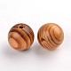 Round Natural Wood Beads UK-WOOD-Q009-25mm-LF-2