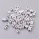 White Letter N Acrylic Cube Beads UK-X-PL37C9308-N-1