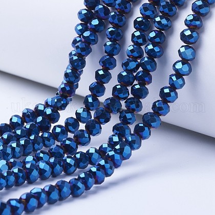 Electroplate Transparent Glass Beads Strands UK-EGLA-A034-T8mm-UA02-1