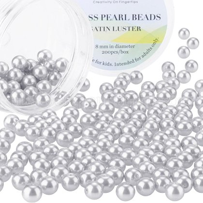 Pearlized Glass Pearl Round Beads UK-HY-PH0001-8mm-004-1