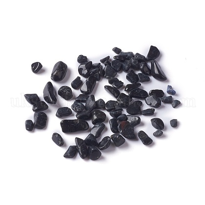 Natural Black Tourmaline Chip Beads UK-G-M364-16-1