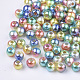 Rainbow ABS Plastic Imitation Pearl Beads UK-OACR-Q174-8mm-07-2