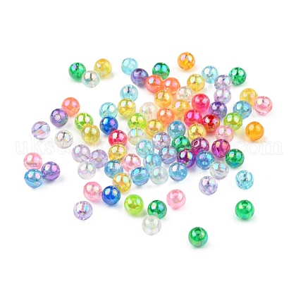 AB Color Round Transparent Acrylic Spacer Beads Mix UK-X-PL732M-1