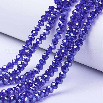 Electroplate Glass Beads Strands UK-EGLA-A034-T4mm-A11-1