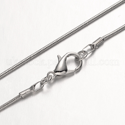 Brass Round Snake Chain Necklaces UK-NJEW-R171-01-1