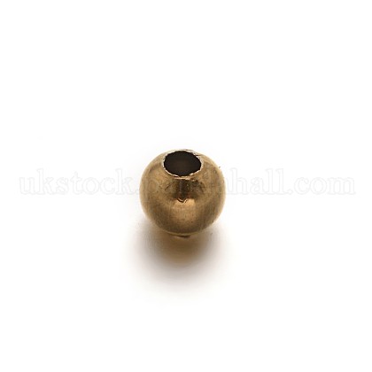 Hollow Round 304 Stainless Steel Beads UK-STAS-M209-4mm-K-1