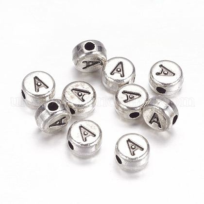 Alloy Letter Beads UK-PALLOY-G190-AS-A-1