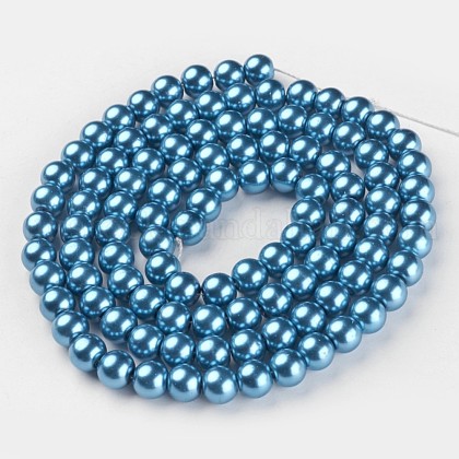Glass Pearl Beads Strands UK-X-HY-8D-B52-1