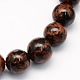 Natural Mahogany Obsidian Round Beads Strands UK-G-S163-8mm-1