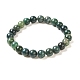 Natural Moss Agate Beaded Stretch Bracelets&nbsp;UK-B072-5-6