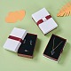 Kraft Cotton Filled Rectangle Cardboard Jewelry Set Boxes with Bowknot UK-CBOX-N006-03-6