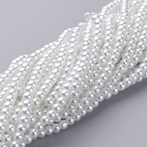 Glass Pearl Beads Strands UK-HY-4D-B01
