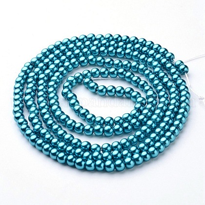 Glass Pearl Beads Strands UK-HY-4D-B52-1