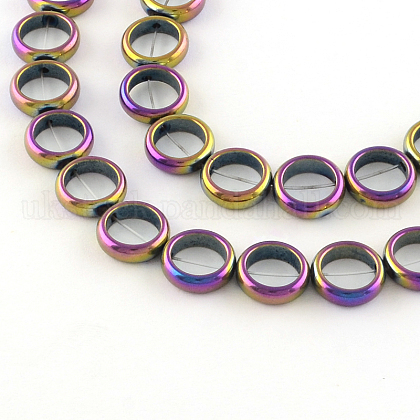 Electroplate Non-magnetic Synthetic Hematite Bead Strands UK-G-S203-12D-1
