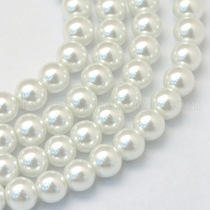 Baking Painted Pearlized Glass Pearl Round Bead Strands UK-HY-Q330-8mm-01-1